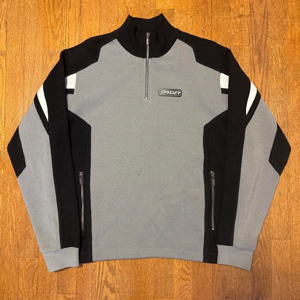 Spyder Men's Grey and Black Jumper